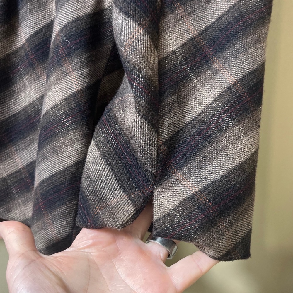 Banana Republic Wool Blend Striped Peplum Blazer Jacket Brown Grey Small S Retro - Picture 11 of 12